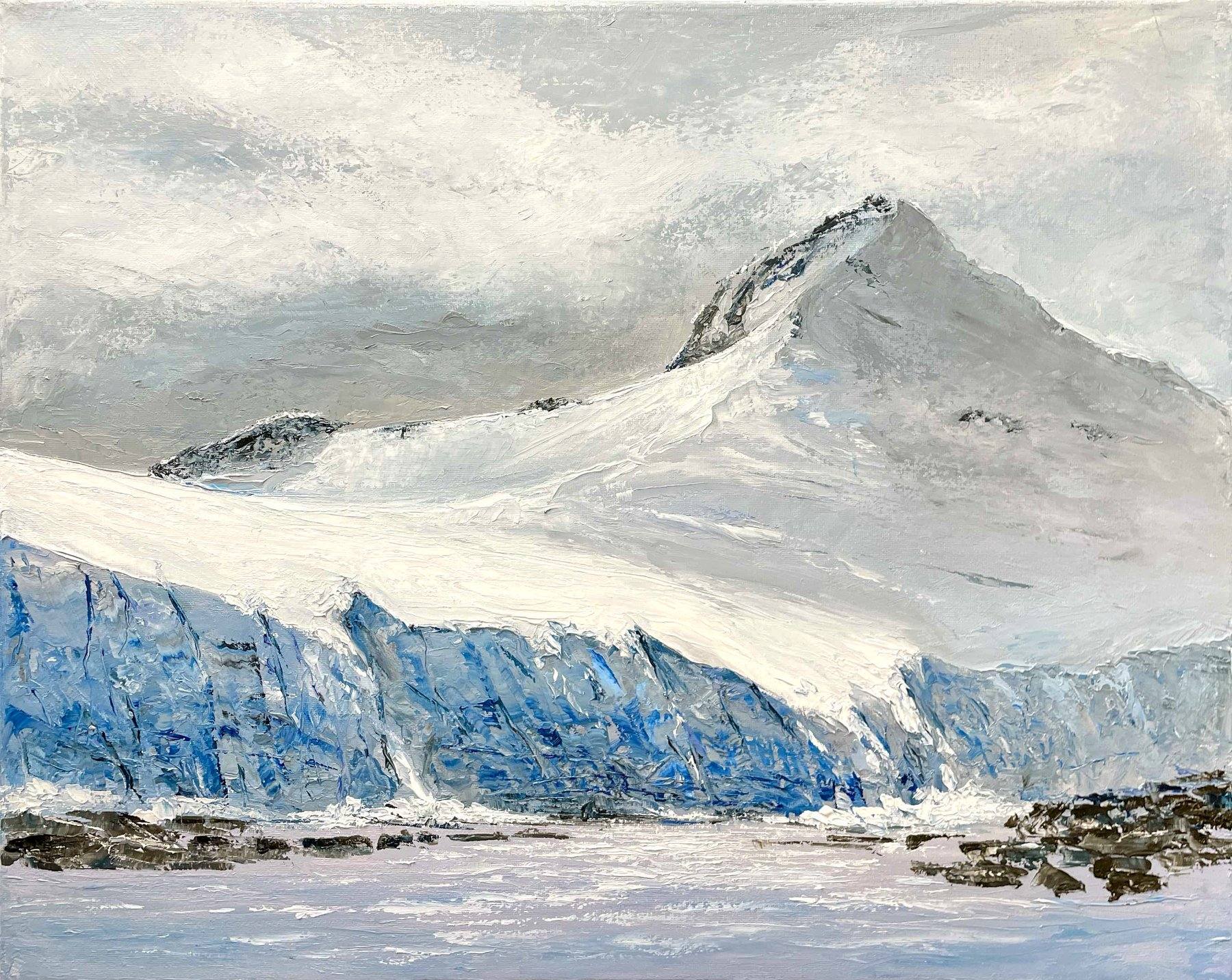 Glacier on Mountain Side